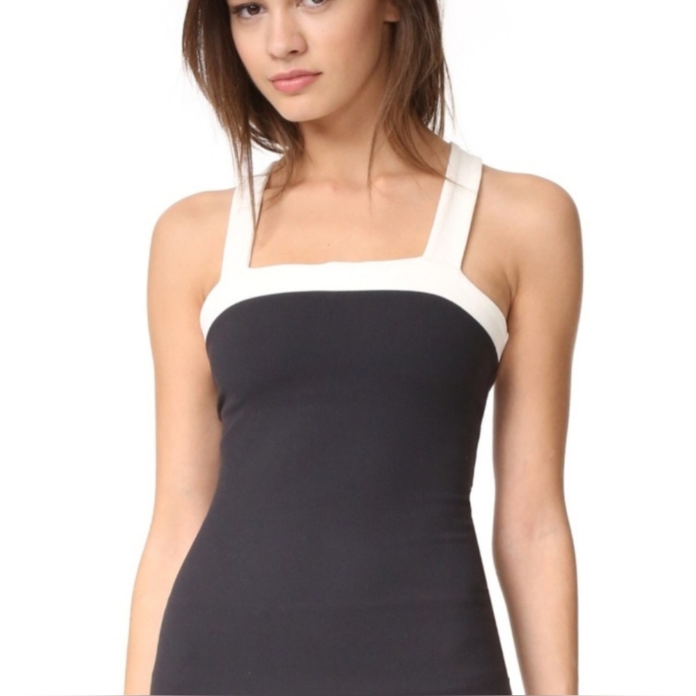 NWT Kate Spade X Beyond Yoga Black & White Criss Cross Back Shelf Bra Tank Top S